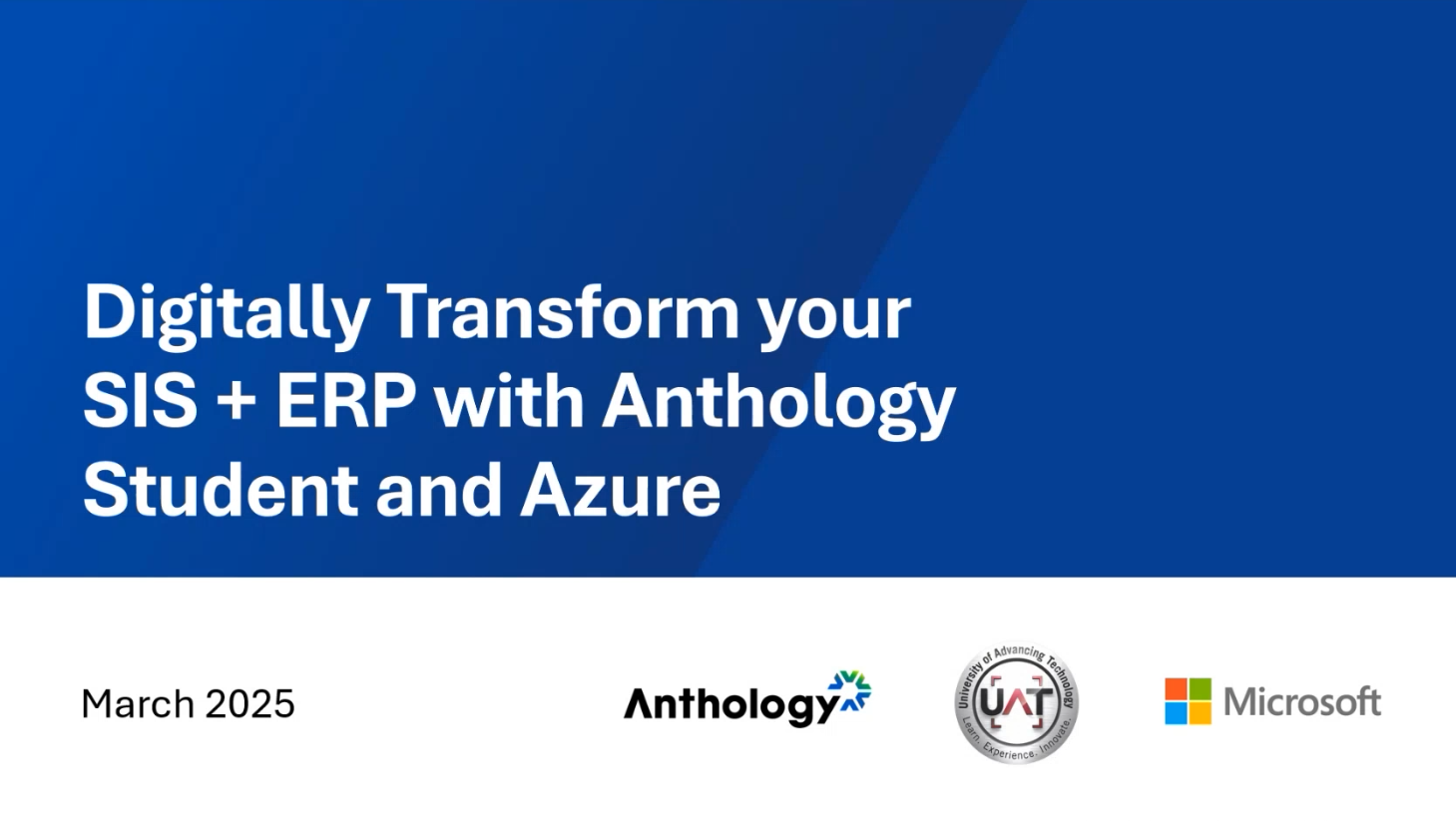 Digitally Transform your SIS with Anthology Student and Azure