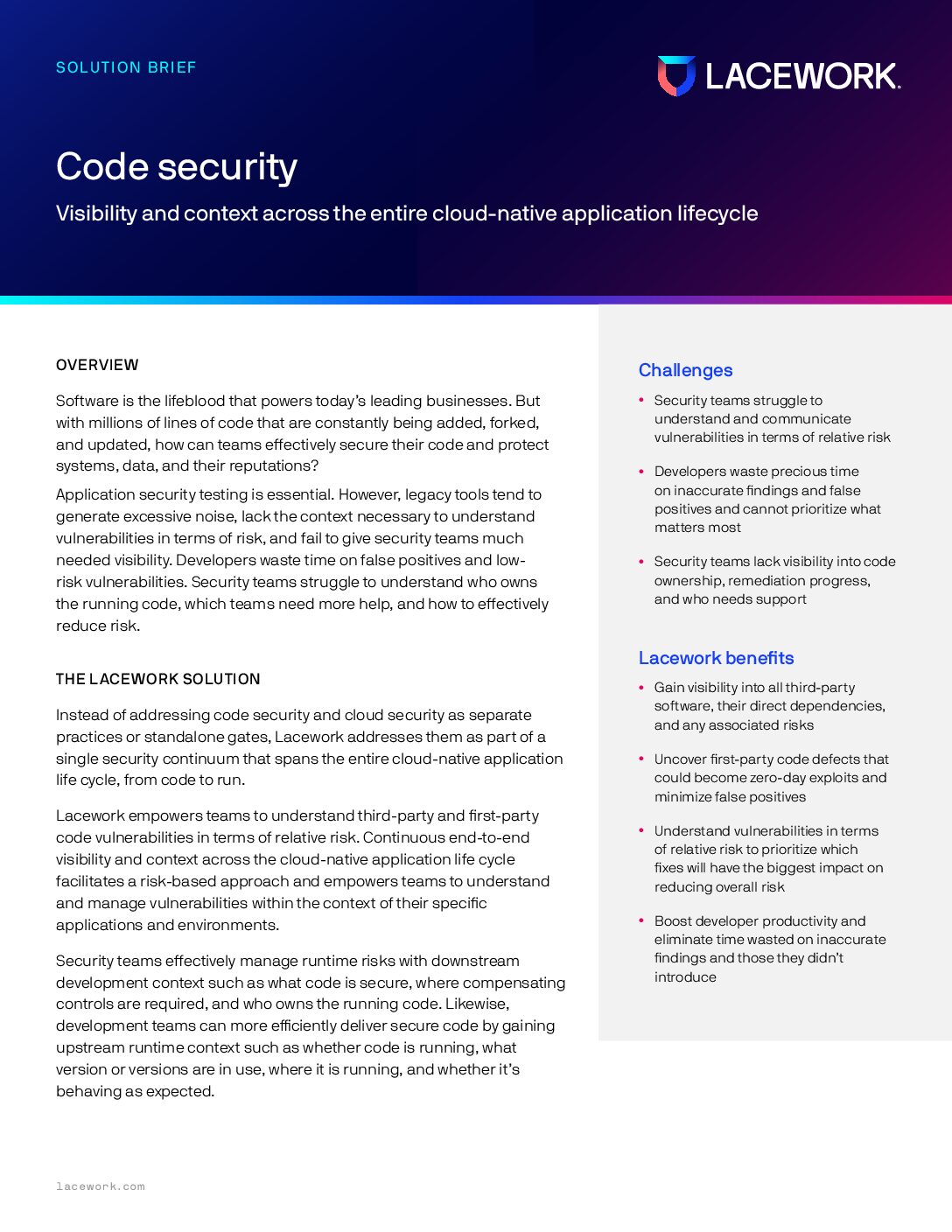Code security: Visibility and context across the entire cloud-native application lifecycle