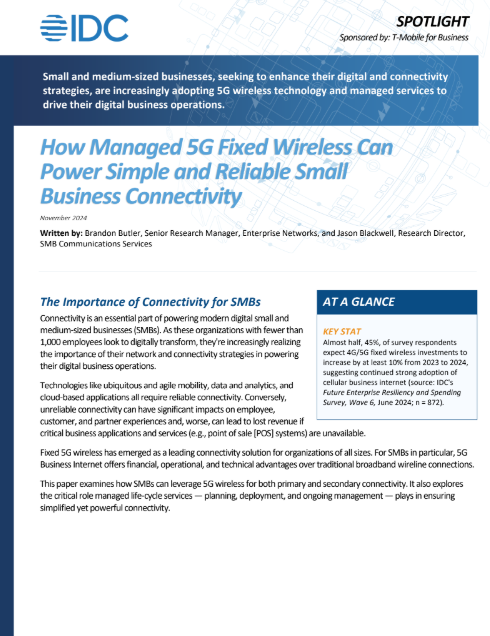 How Managed 5G Fixed Wireless Can Power Simple and Reliable Small Business Connectivity
