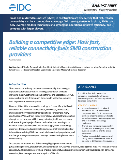 Building a competitive edge: How fast reliable connectivity fuels SMB construction providers