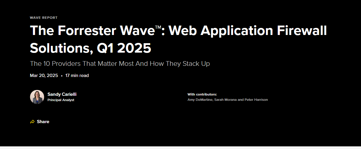 The 2025 Forrester Wave™ for WAF