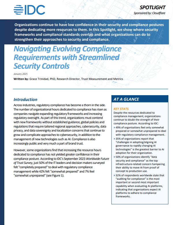 2025 IDC Spotlight: Navigating Evolving Compliance Requirements with Streamlined Security Controls