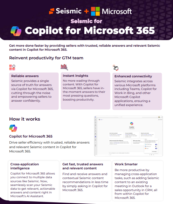 Extend Microsoft 365 Copilot with Seismic