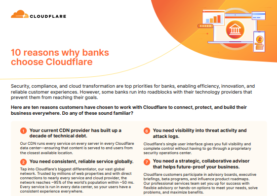 [ONE PAGER] 10 reasons why banks choose Cloudflare