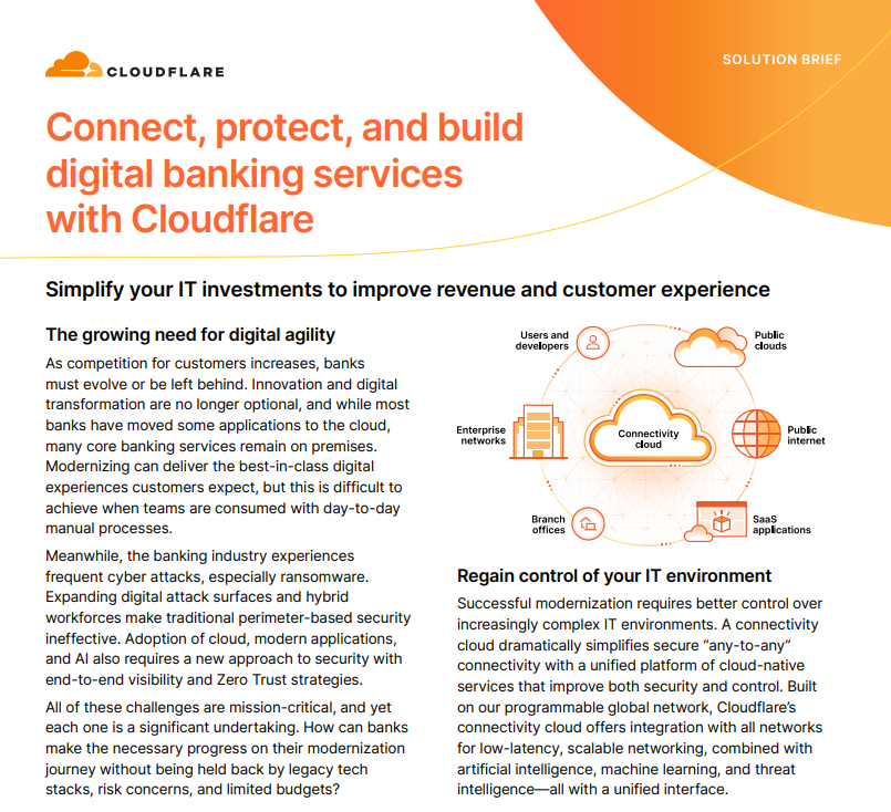 Connect, Protect, and Build Digital Banking Services with Cloudflare
