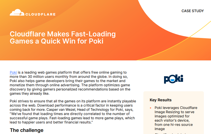 Cloudflare Makes Fast-Loading Games a Quick Win for Poki