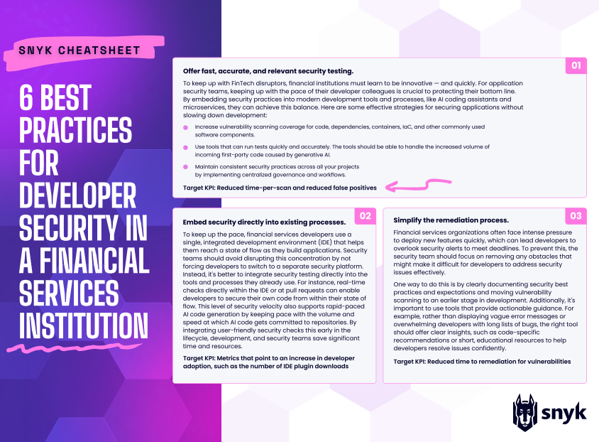 Developer security best practices for FinServ