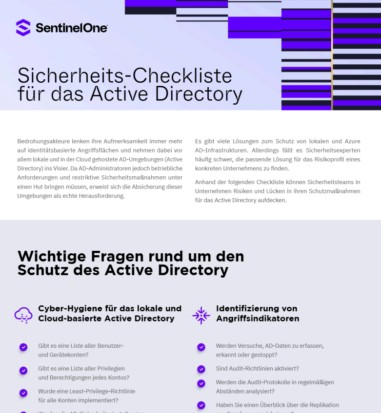 Sicherheits-Checkliste für das Active Directory