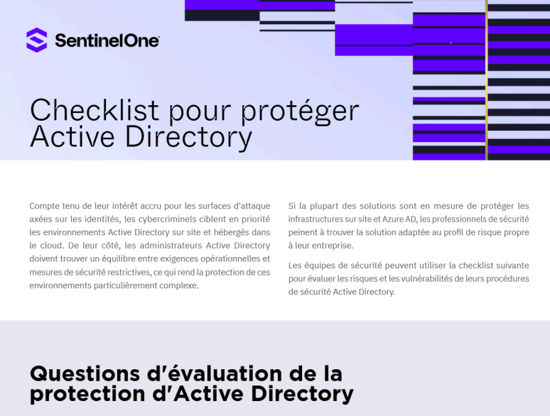 Checklist pour protéger Active Directory