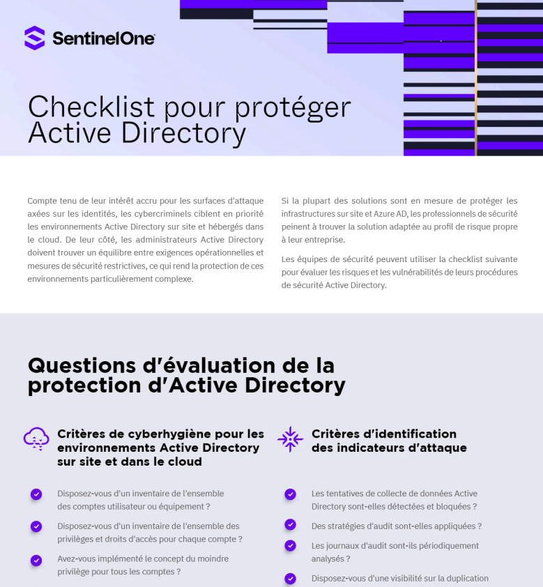 Checklist pour protéger Active Directory