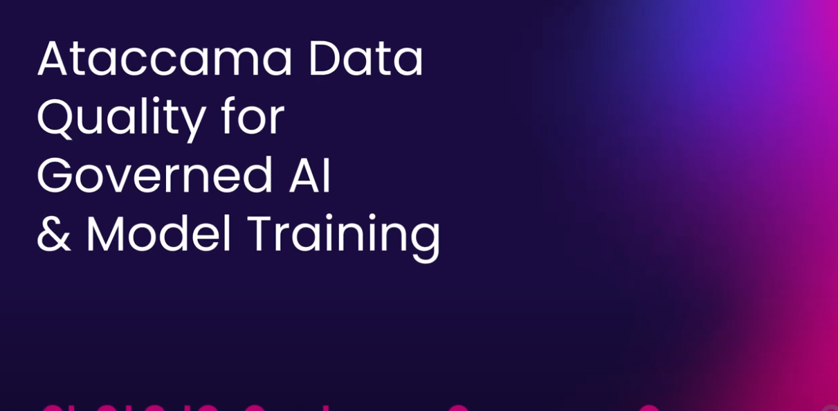 Data Quality for Governed AI and Model Training Demo