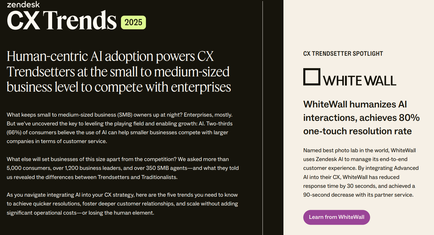 Zendesk CX Trends SMB Report
