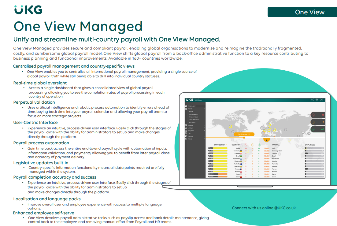 UKG One View Managed: Simplify Your Global Payroll