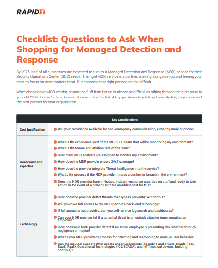 The MDR Buyers Checklist
