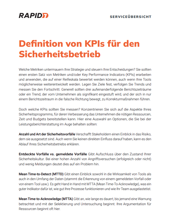 Definition von KPIs für den Sicherheitsbetrieb
