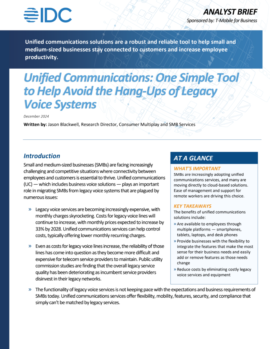 Unified Communications: One Simple Tool to Help Avoid the Hang-Ups of Legacy Voice Systems
