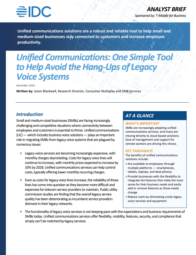 Unified Communications: One Simple Tool to Help Avoid the Hang-Ups of Legacy Voice Systems
