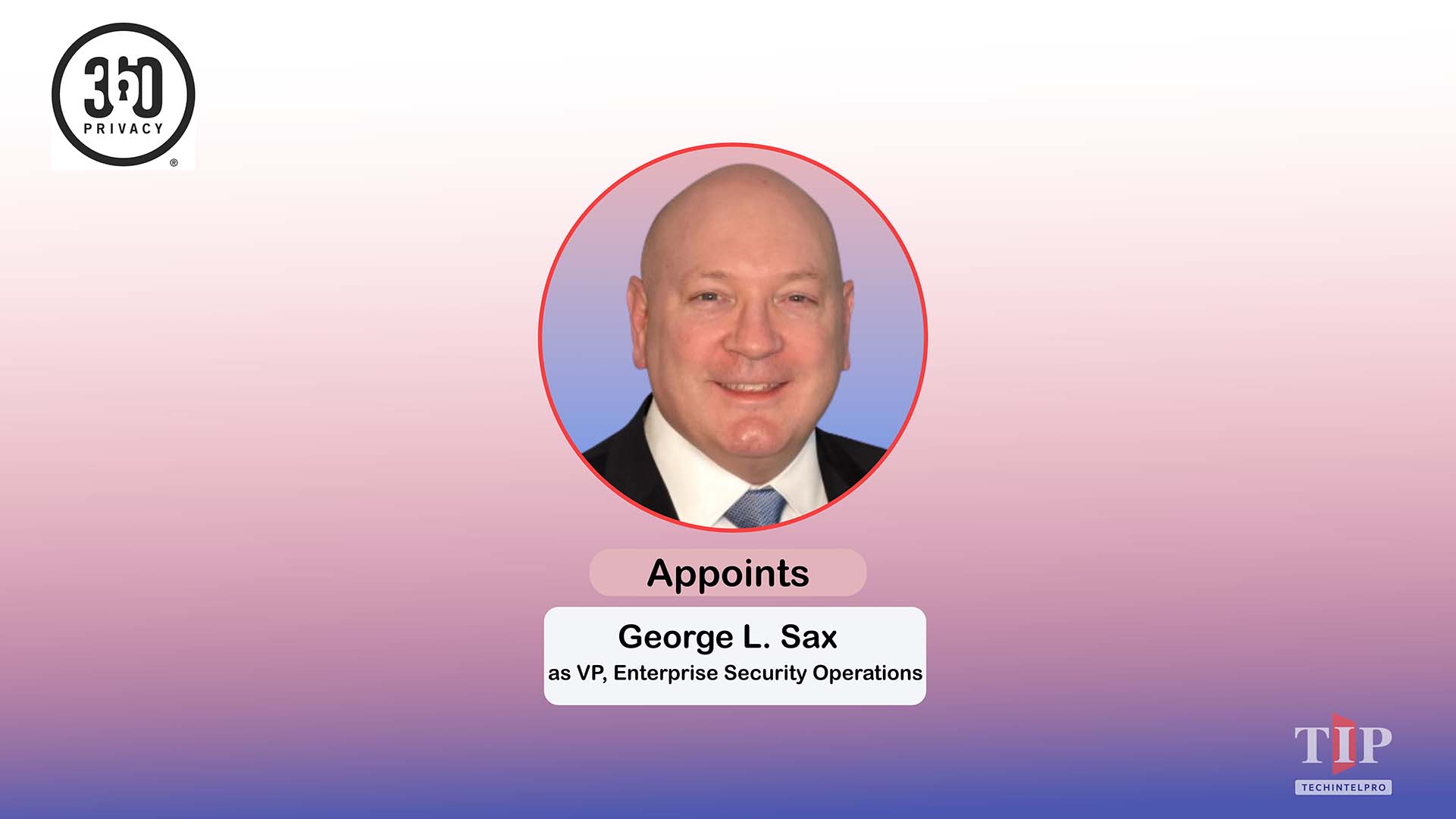 360 Privacy Appoints George L. Sax to Lead Enterprise Security Ops