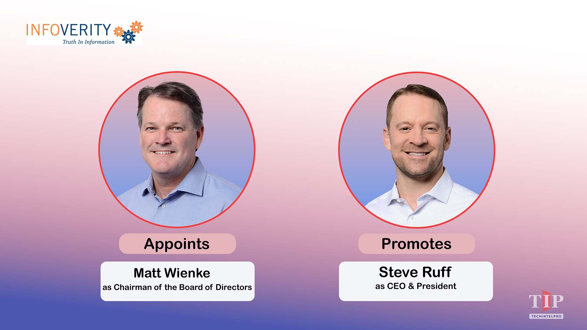 Infoverity Names Steve Ruff CEO as Matt Wienke Becomes Chairman