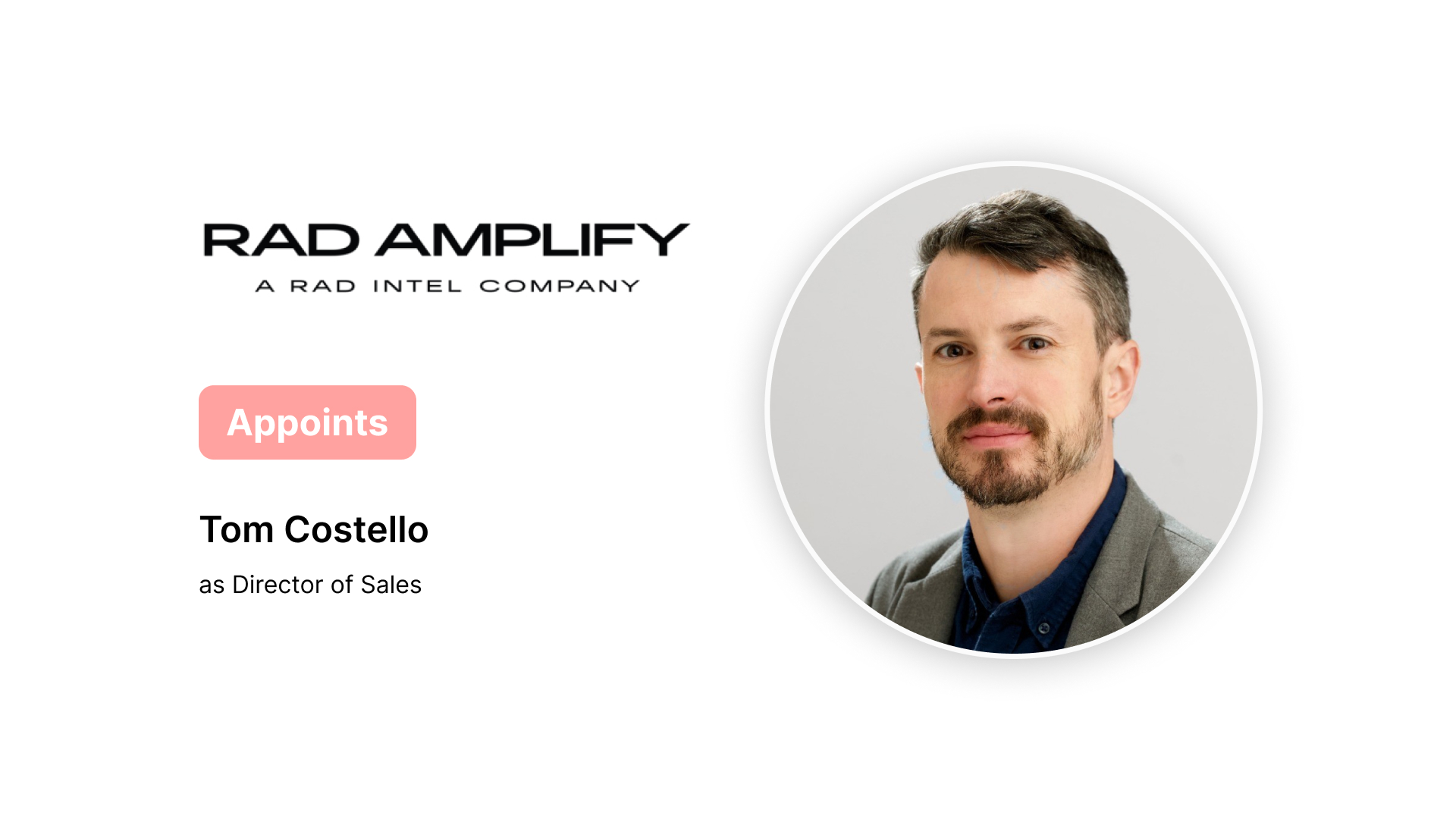 RAD Amplify Hires Tom Costello as Director of Sales