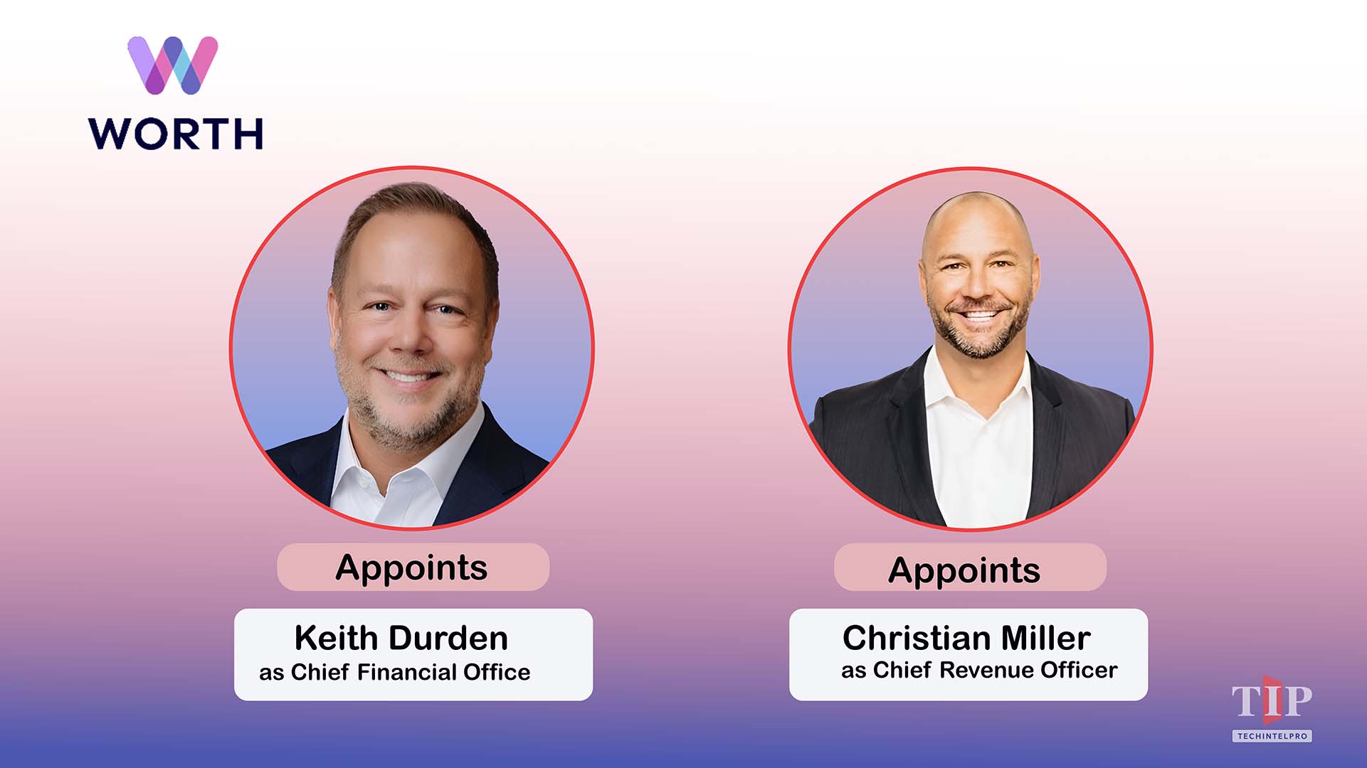 Worth Appoints Keith Durden CFO and Christian Miller CRO