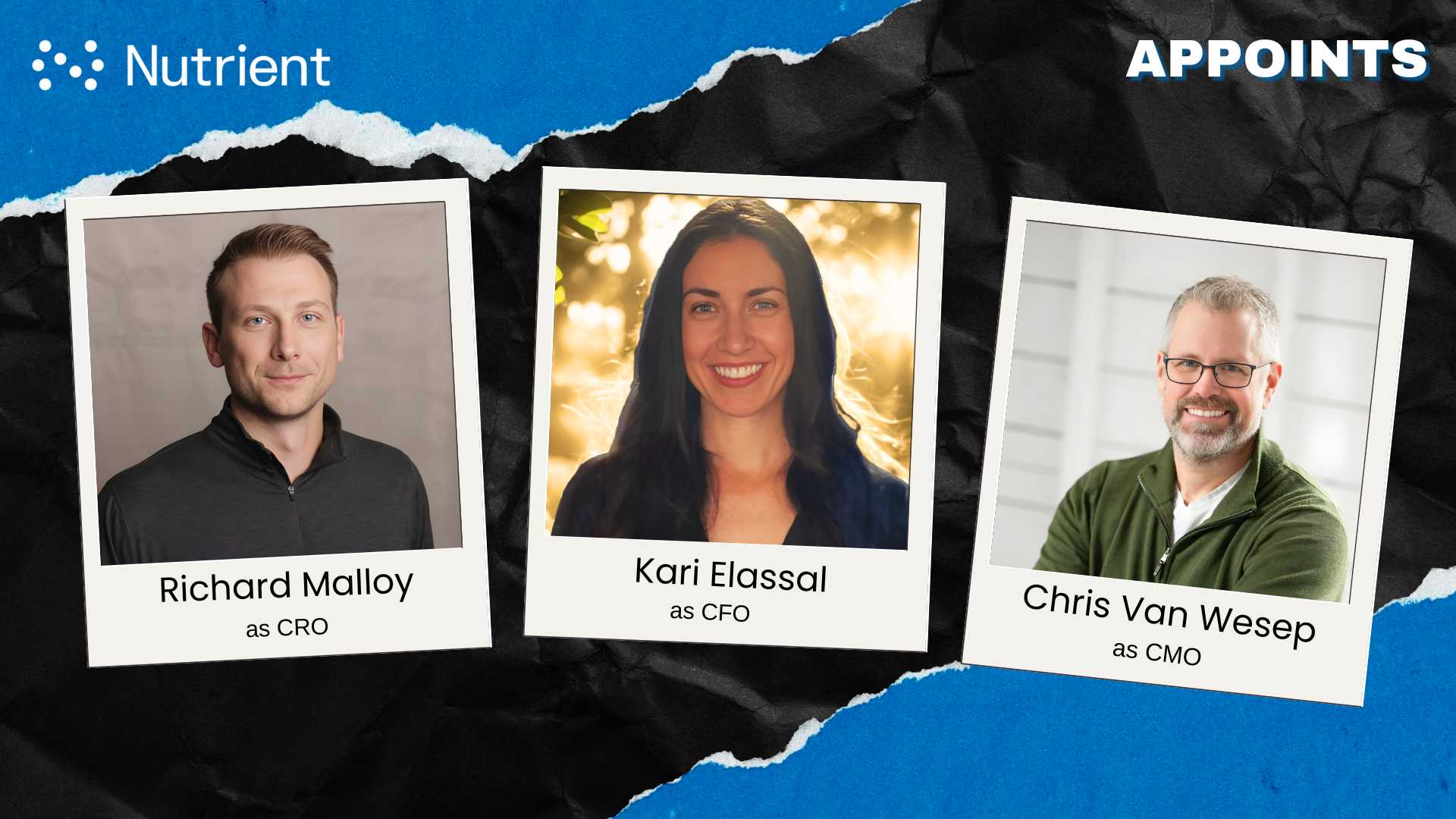 Nutrient Strengthens Leadership with CRO, CFO & CMO Appointments