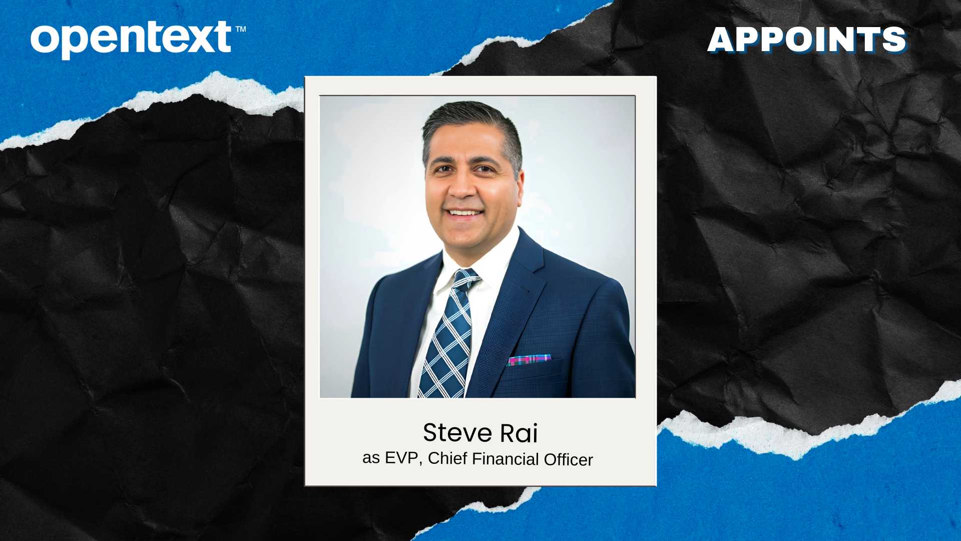 OpenText Appoints Steve Rai as New CFO